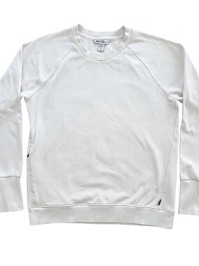 Athleta Coaster Luxe Sweatshirt White Medium Raglan Crewneck Pullover Thumbhole
